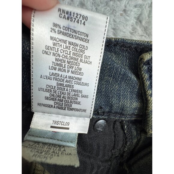 Vtg True Religion Mens Ricky Flap Straight Tiger Camo Jeans Size 26 NWT USA Made - Picture 7 of 16